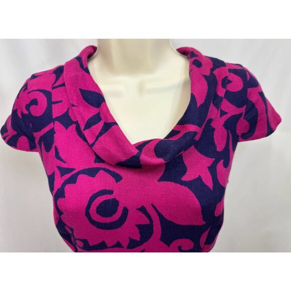 Talbots Women’s Pink & Navy Floral Sheath Dress - Size 4 - Picture 7 of 13